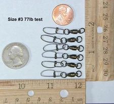 25  Ball Bearing Swivels size #3 77 LB / 35KG Test SS/brass great for lures !!