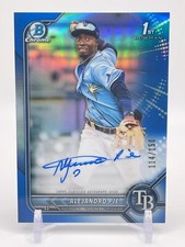 Alejandro Pie 2022 1st Bowman Chrome Blue Refractor Auto /150 Tampa Bay Rays