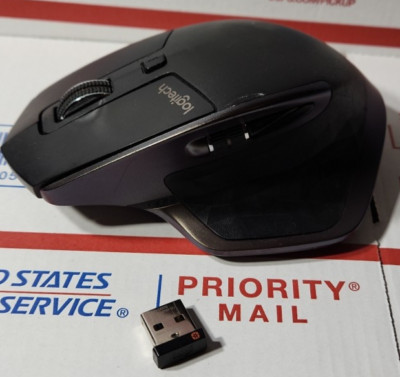 Logitech MX Master Wireless Bluetooth Rechargeable Mouse Black (M-R0066) W/ USB