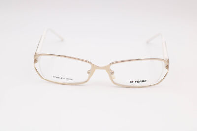 Gf Ferre Ff19201 Gold/White Rectangle Eyeglasses Frames 51-17-135