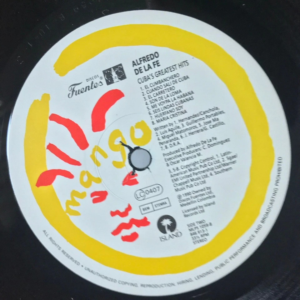 Alfredo De La Fe - CUBAs Greatest Hits - El violin de la salsa Vinyl LP - Image 3 of 4