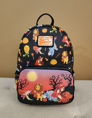 Loungefly Disney Winnie The Pooh Halloween Group GID Mini Backpack NEW