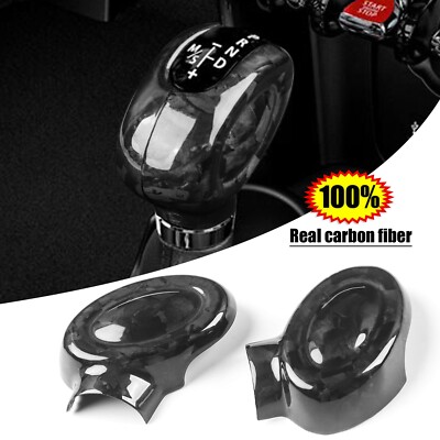Forged Carbon Fiber Gear Shift Knob Cover Trim For Mini Cooper F54 F55 F56 F57