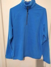 Men's Blue Fleece Pullover Jacket size large 1/3 Zipper