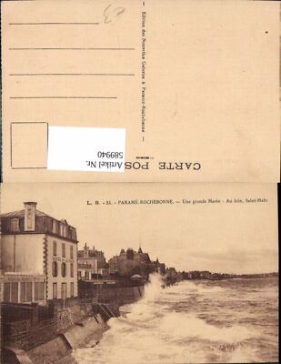 589940,Parame Rochebonne Une grande Maree Au loin Saint-Malo Brandung France 