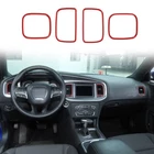 Red Dashboard Air Vent Ring Trim Decor Bezels For Dodge Charger 11+ Accessories