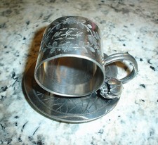 Beautiful Antique Victorian Silver Plate Lily Pad Napkin Ring