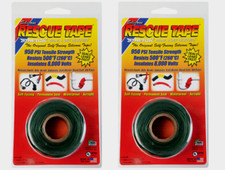 2pk RESCUE TAPE Self-Fusing GREEN Silicone Repair Permanent Waterproof 1" x 12ft