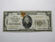 $20 1929 Absecon New Jersey NJ National Currency Bank Note Bill #10823 FINE