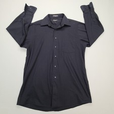 Arrow Shirt Mens 15.5 Black Button Up Comfort Dress Stylish Wrinkle Free Mens