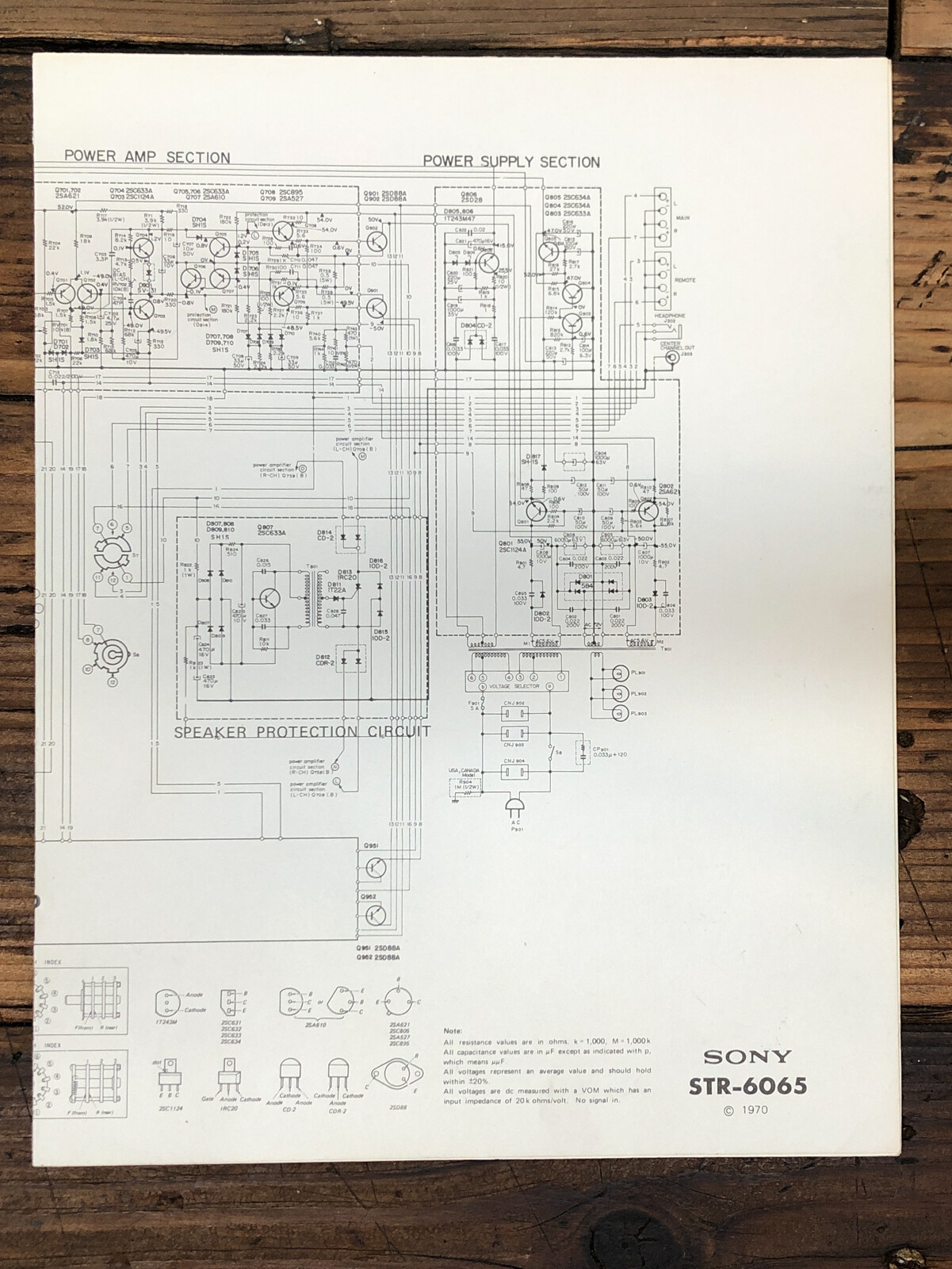 Sony STR-6065 Receiver  Fold Out Schematic *Original*