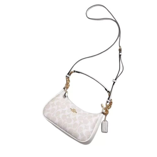 Coach Teri Shoulder Bag CA548 in Signature Canvas white OUTLET from Japan New