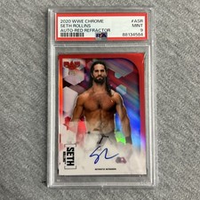 2020 Topps WWE Chrome #A-SR Seth Rollins Autograph-Red Refractor PSA 9 MINT