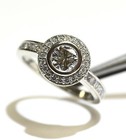 14k white gold 1.12 round diamond halo bezel set engagement ring 4.2g vintage 8 — photo 4