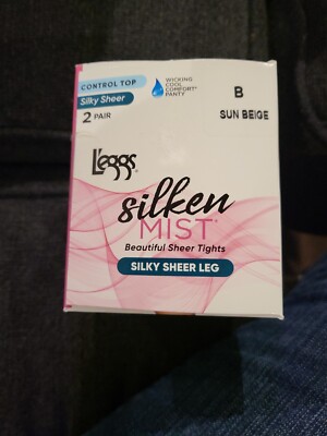 L'eggs Silken Mist Silky Sheer Leg Control Top Sheer Toe Pantyhose, 2 Pair