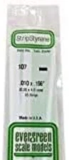 Evergreen 107.010" x .156" x 14" Styrene Strips  New Free Shipping