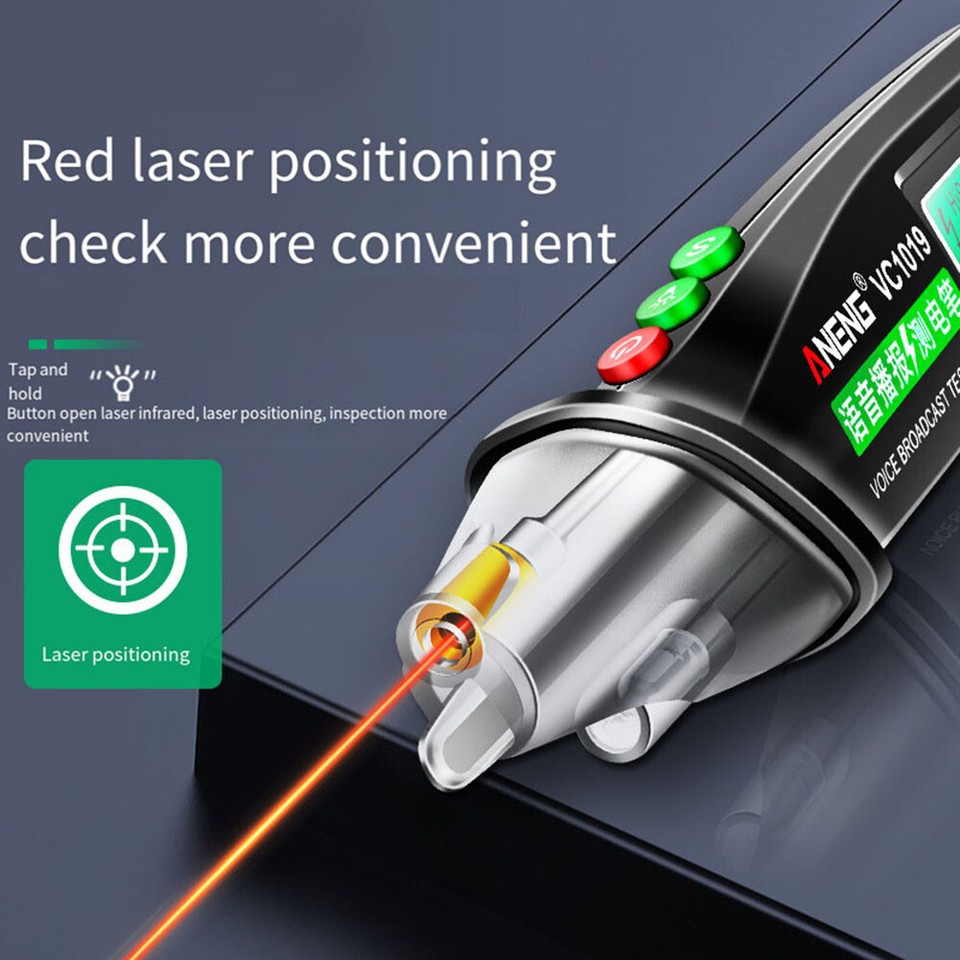 Détecteur De Tension électrique Sans Contact - Stylo Testeur 12~1000V AC Avec Alarme Sonore Et Lumineuse