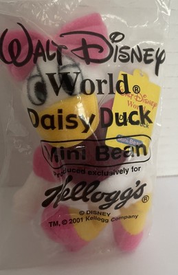 Vintage 2001 Walt Disney 5'' Daisy Duck Mini Bean Bag Plush Doll Toy ~ Kellogg's