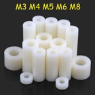 Nylon Plastic Spacers Standoff Round Washer Non-Threaded Fr M3/M4/M5/M6/M8 Screw