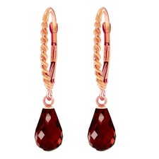 14K. GOLD LEVER BACK EARRING WITH BRIOLETTE G...