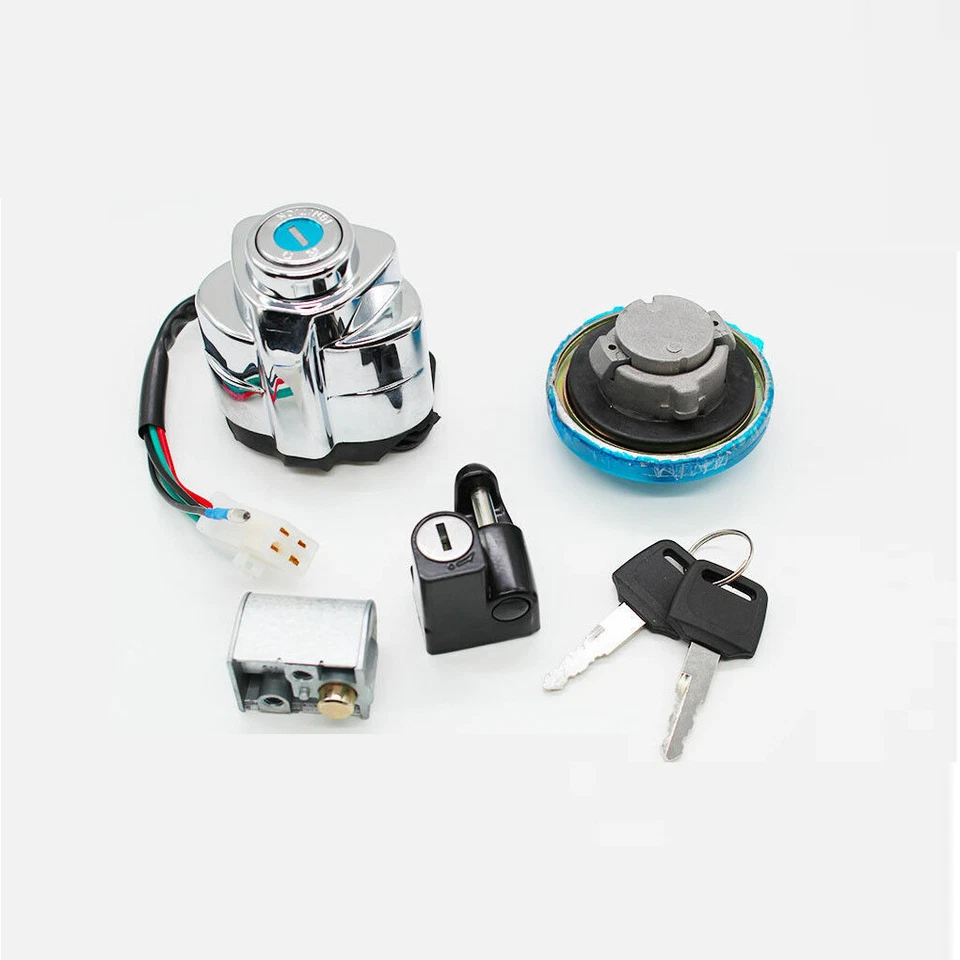 Ignition Switch Fuel Gas Cap Seat Helmet Lock Set & 2x Keys For Honda VTX1300R Foto 2 de 4