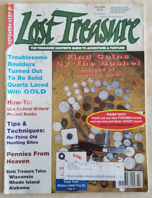 Lost Treasure Magazine July 2000  Metal Detector Tips Techniques, more