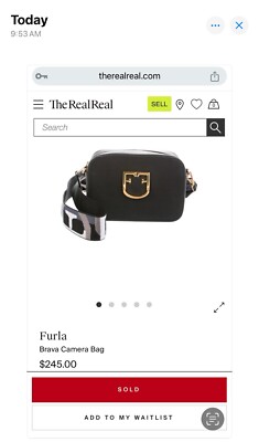 FURLA Brava Leather Bag In Onyx (includes TWO FURLA STRAPS!)