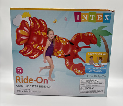 Intex Pool Float Giant Lobster Inflatable Ride-On Float 84  X 54'' Red Orange NIB