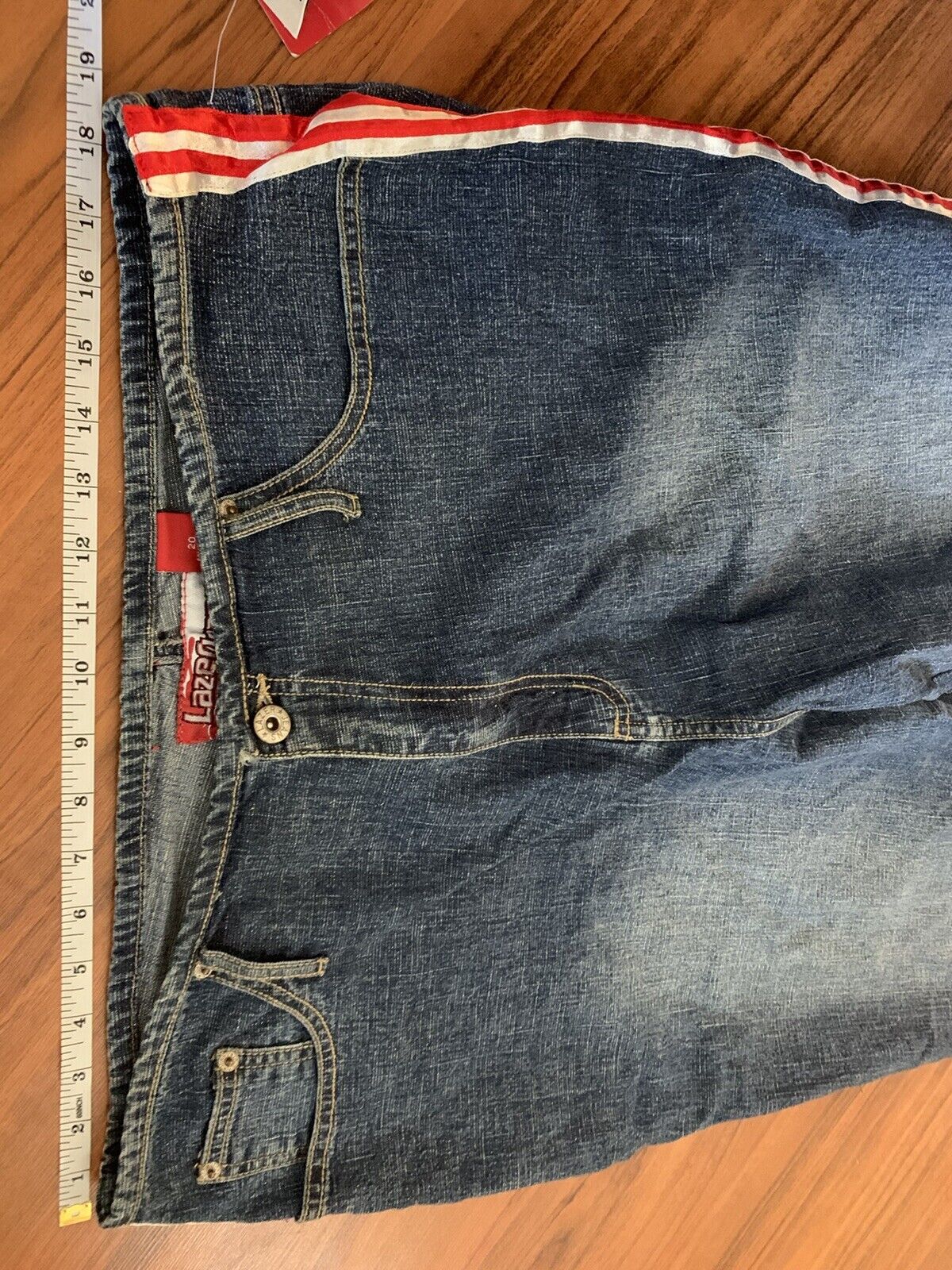 Lazer Jeans Stripe Stretch Denim Jeans 90s Vintage Size 20 A31