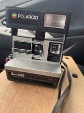 Polaroid Sun 600 LMS Instant Film Flash Land Camera with Strap Vintage Untested.