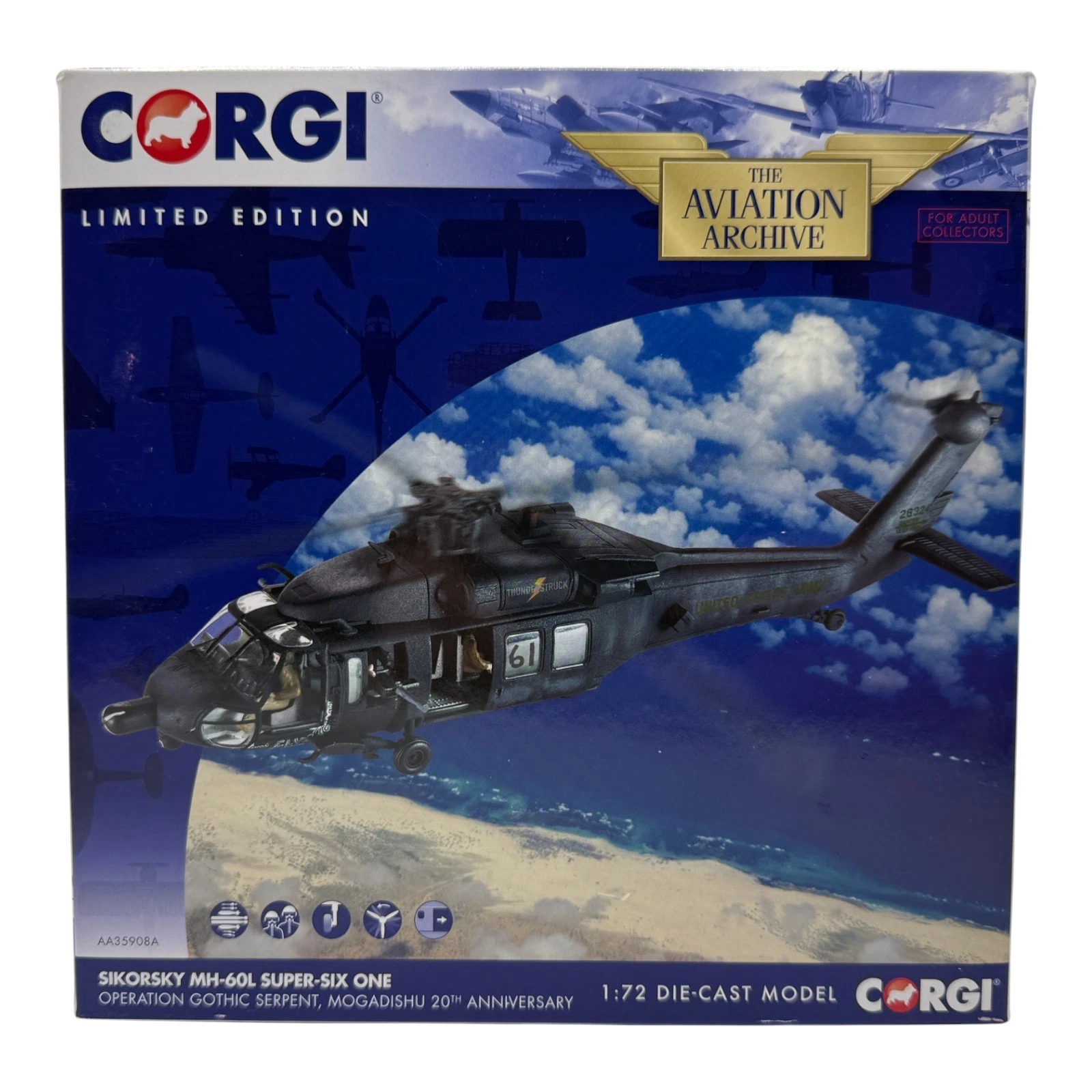 Corgi 1:72 Sikorsky MH-60L Super-Six One, Operation Gothic Serpent AA35908A - Picture 1 of 13