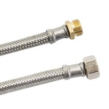 Stainless steel armoured hose 3/8 inch 800 mm, DVGW certified