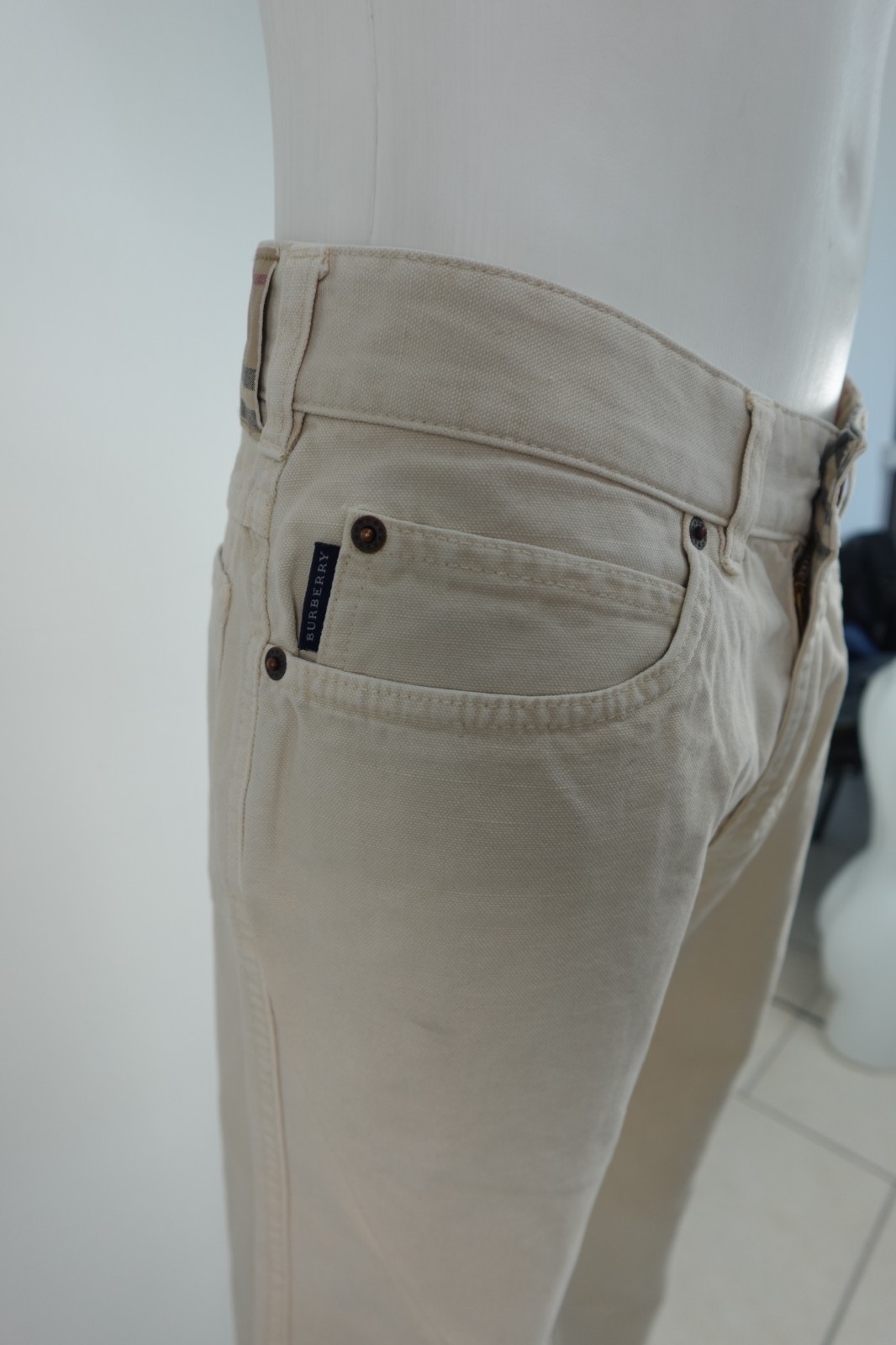 Burberry Men's Trousers Size 32/46 Pant Man Vintage Italy Casual Cotton Slim thumbnail 6