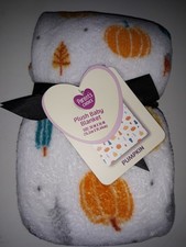 Parents Choice Fall Thanksgiving Pumpkin Halloween Plush Baby Blanket 30x36 NEW