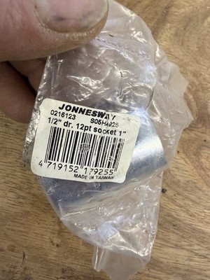 1 New Jonnesway 1  Regular Socket 12 Point 1/2  Drive. 