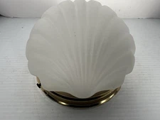 MCM mid-century modern shell shaped opaline glass wall light sconce