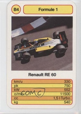 1986 Altenburg Stralsunder Spielkarten Formule 1 German Renault RE 60 #B4 0q3