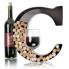 HouseVines Metal Letter Wine Cork Holder Monogram Individual A-Z Gifts for Wi...