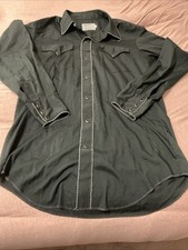 H Bar C California Ranchwear Mens Black Western Snap Shirt Vintage