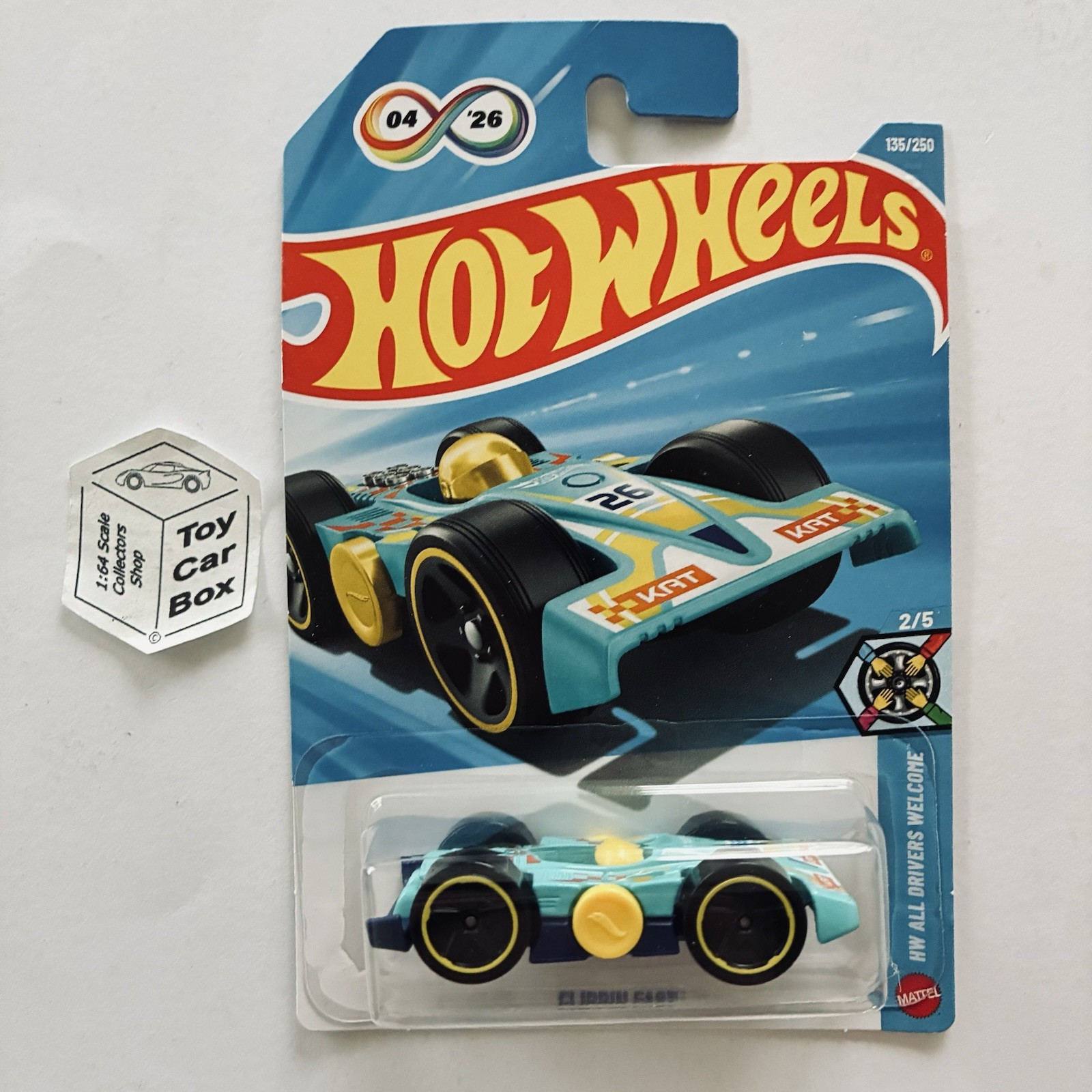 2026 HOT WHEELS #135 - Flippin Fast (#2 HW All Drivers Welcome- Long Card) B64