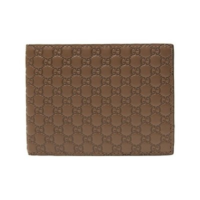 Gucci Monogram Embossed Double-Fold Leather Wallet for Men 4.9×0.79×3.74 in
