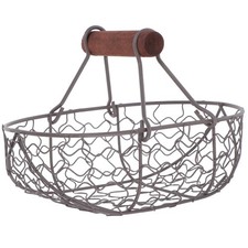 Metal Wire Egg Basket Fruit Bread Chicken Farmhouse Organizer Storage Basket 10.95 per metre