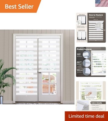 Cordless Zebra Blinds Light Filtering Window Shades for Door Bedroom Kitchen