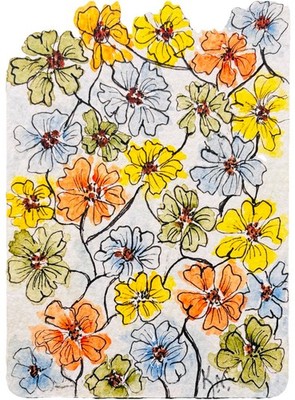 ACEO   Retro Wallpaper   Signed Original Painting