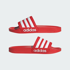 Adidas Adilette Vivid Red Cloud White Shower Foam Slippers Size 11 Mens NWT