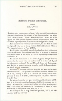 MORTON'S EJECTOR CONDENSER. AN ORIGINAL ARTICLE FROM THE TRANSACTIONS OF THE NOR
