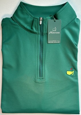 【現地購入品】MASTERS 2026年モデル クルーネックセーター M 2026 Masters Tournament Peter Millar Green Men's Quarter-Zip Golf