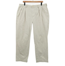 VTG Polo Ralph Lauren Andrew Pants Mens 38x28.5 Tag 38x30 Beige Pleated Baggy