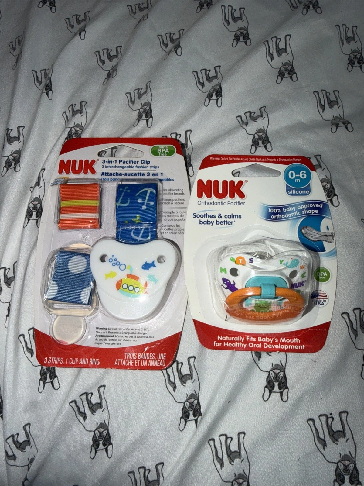 NUK Orthodontic Pacifier 0-6 Months And 3 In 1 Pacifier Clip New
Opens in a new window or tab