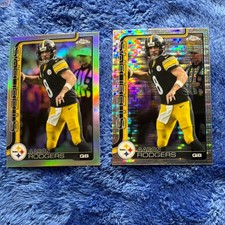 Topps Chrome Aaron Rodgers Pittsburgh Steelers 2025 NFL Card Lot - 2 Cards